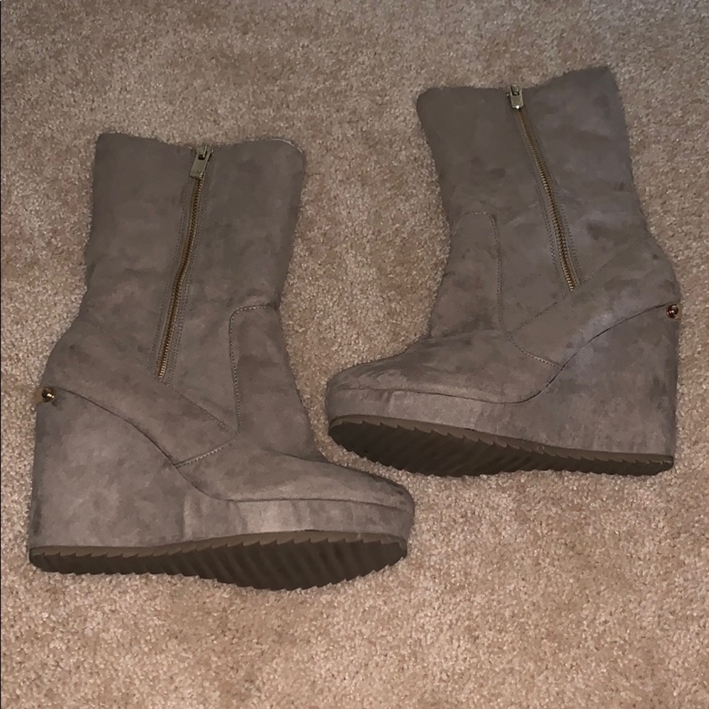 Suede Wedge Boot!!